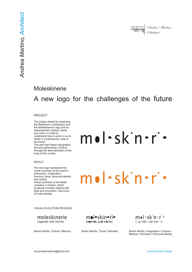 new moleskinerie logo, continuity with change