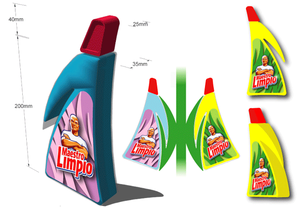 up dated 'jabour's maestro limpio bottle design