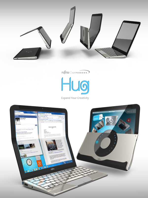 hug_non hinge foldable display laptop