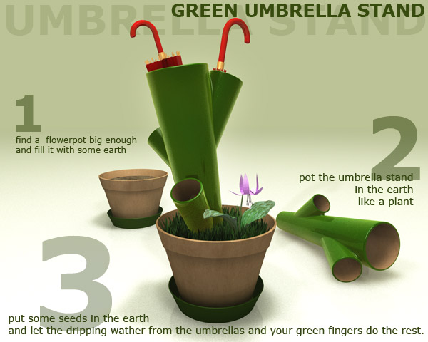 green unmrella stand