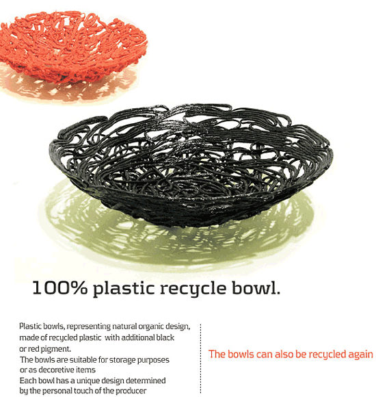 Re cycle plastic bowls