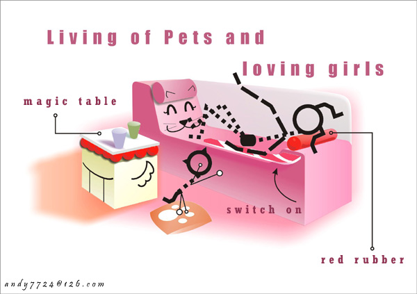 living of pets and loving girls