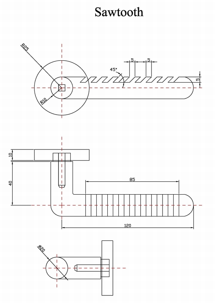 Sawtooth door handle