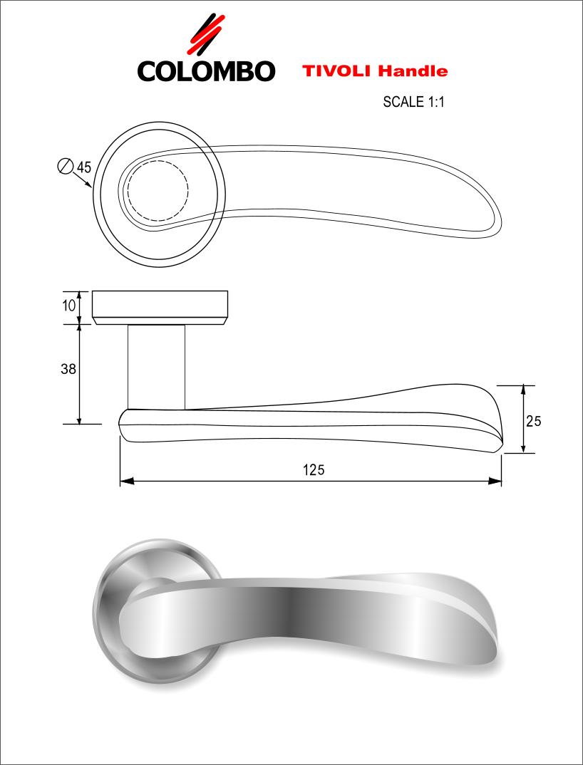 colombo door handle tivoli   donald wright, uk