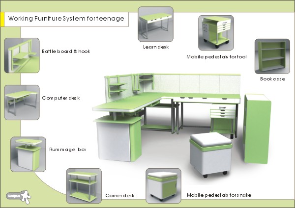 Working Furniture System for teenage