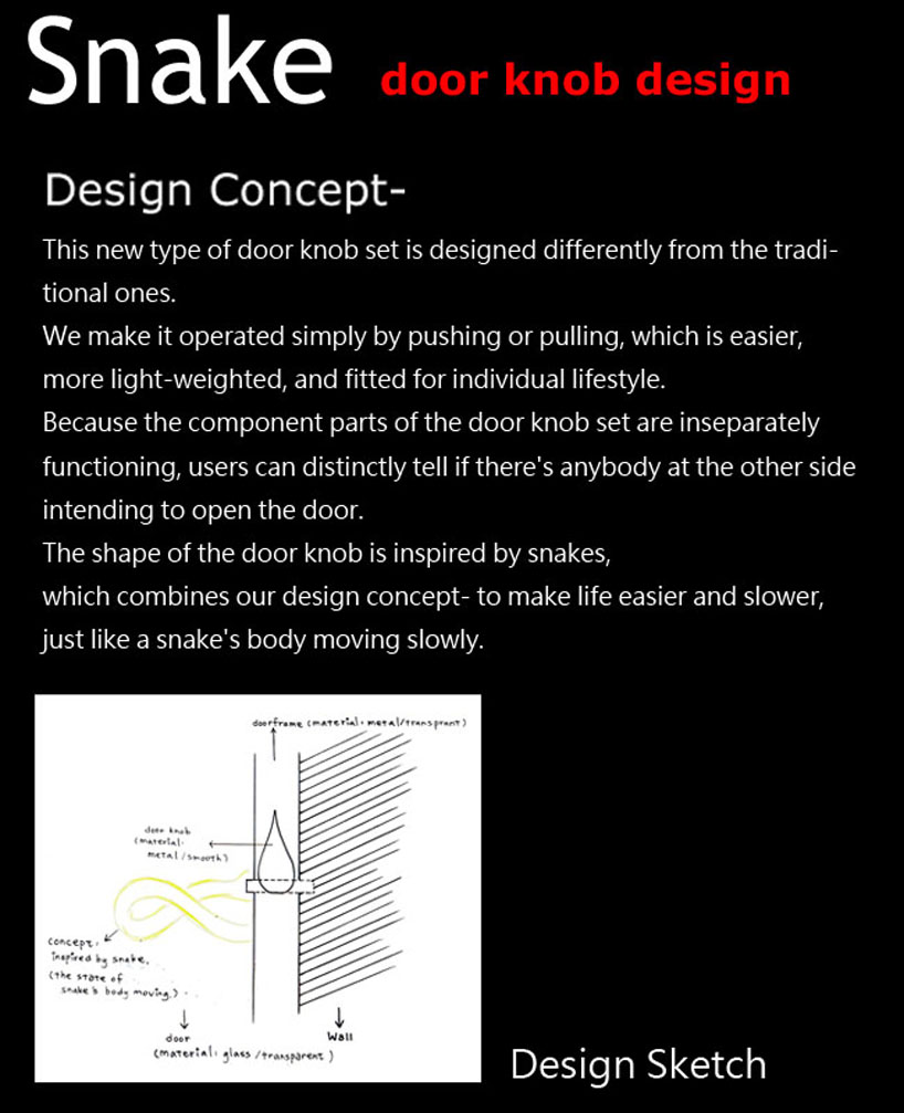 Snake   door handle design project