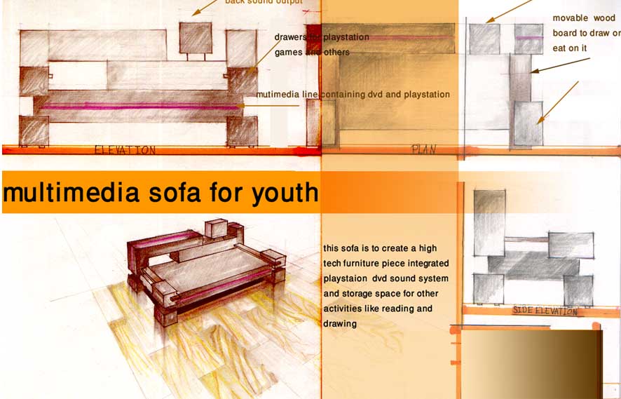 multimedia sofa for youth