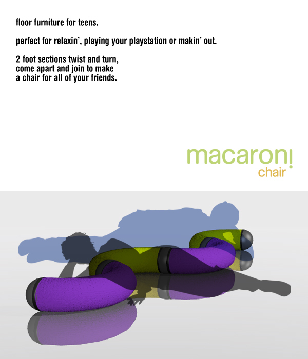 macaroni chair: floor furniture for teens