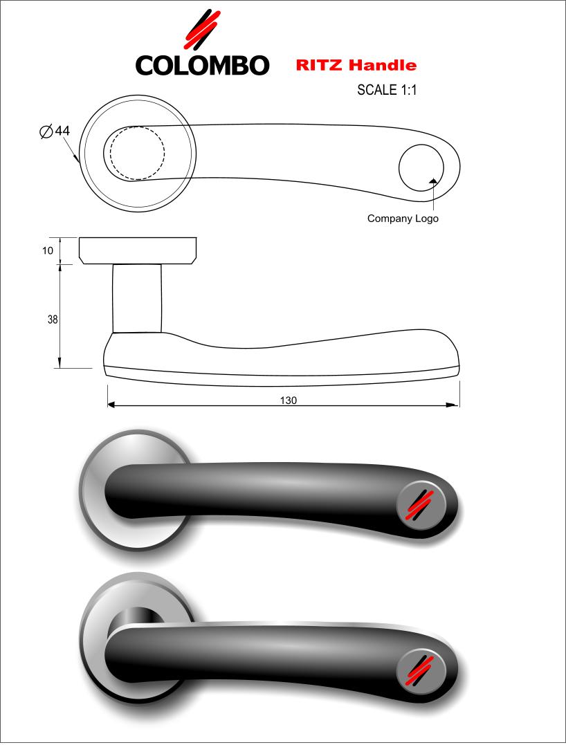 colombo door handle ritz   donald wright, uk