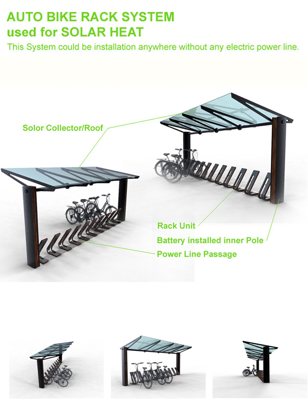 auto bike rack system used for solar heat
