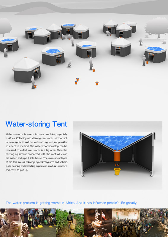 water storing tent