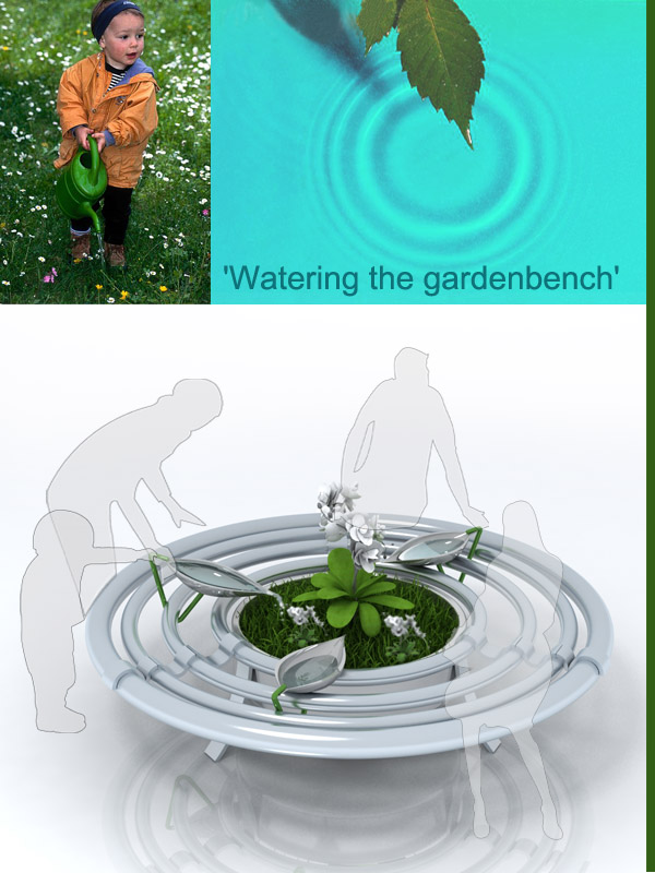 watering the gardenbench