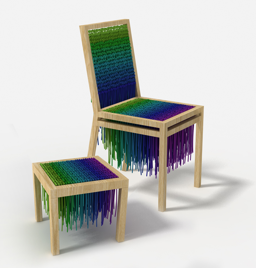 Wool Chair and Stool