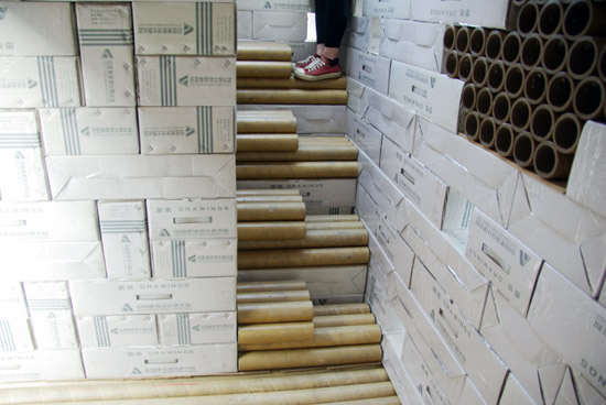 venice architecture biennale 08: 'paper brick house' in the chinese pavilion