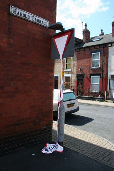 melted signs, leeds, UK