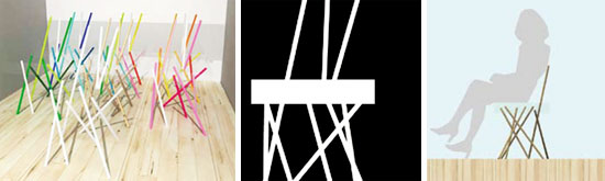 tokyo designers week 2007: stick chair by emmanuelle moureaux