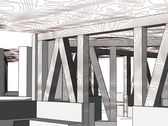 'digital wood carvings' in monte rosa alpine hut restaurant by gramazio & kohler architecture and ETH zurich