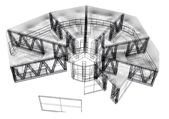 'digital wood carvings' in monte rosa alpine hut restaurant by gramazio & kohler architecture and ETH zurich