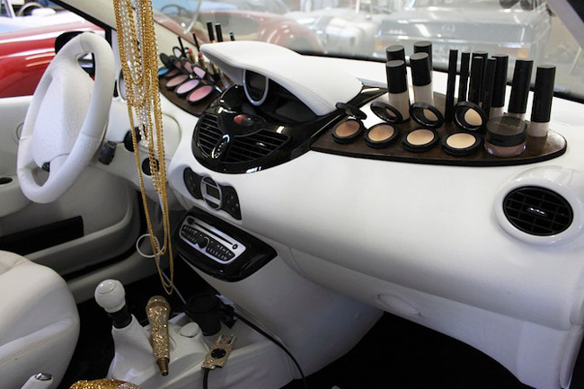 twingo 2012 car redesigned into a cabinet of curiosities