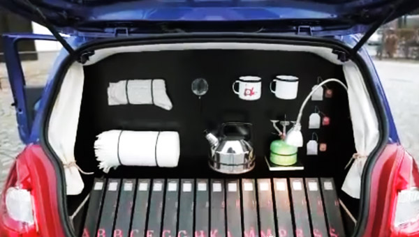 twingo 2012 car redesigned into a cabinet of curiosities