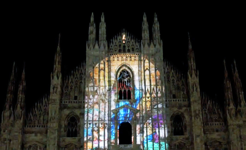 video mapping at the duomo in milan