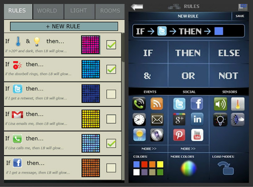L8 smartlight displays web and phone notifications