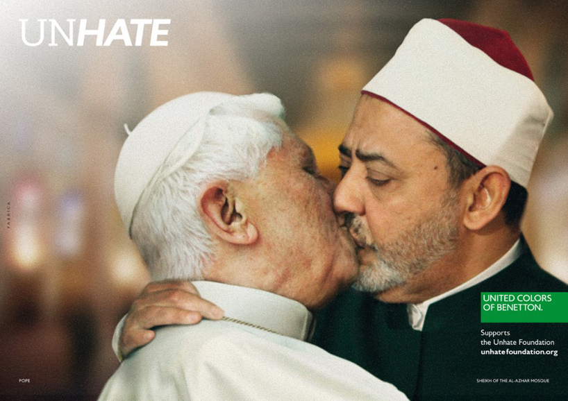 benetton unhate campaign features kissing world leaders