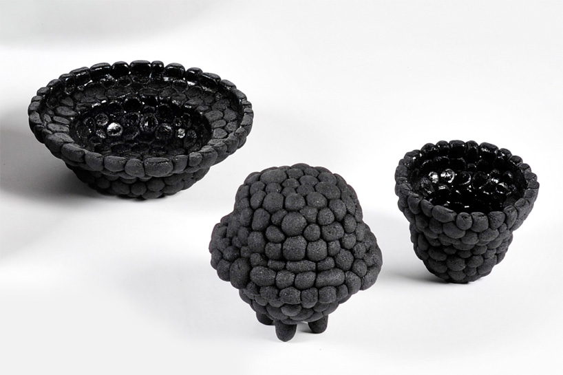 recycled rubber tire pots and bowls by debbie wijskamp
