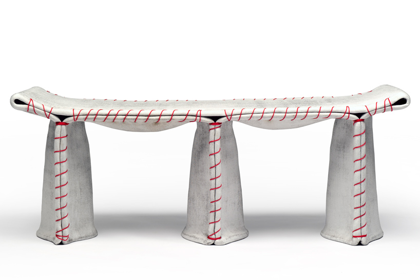 florian schmid: stitching concrete   chair + bench