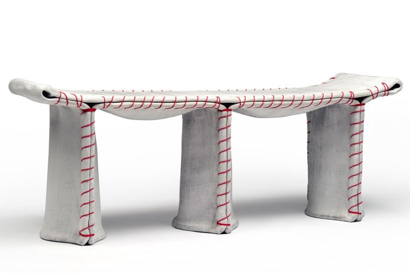 florian schmid: stitching concrete   chair + bench