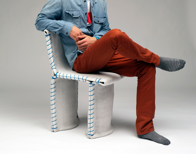 florian schmid: stitching concrete   chair + bench