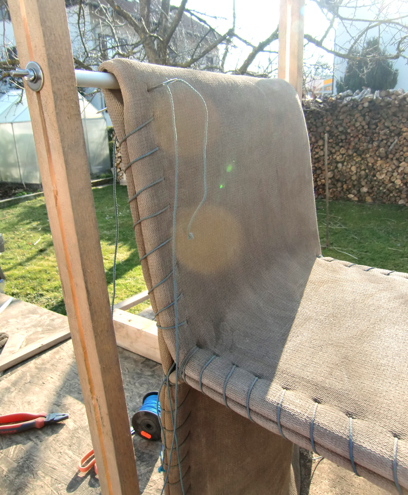 florian schmid: stitching concrete   chair + bench