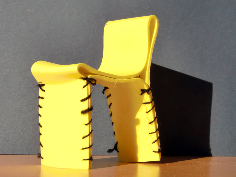 florian schmid: stitching concrete   chair + bench