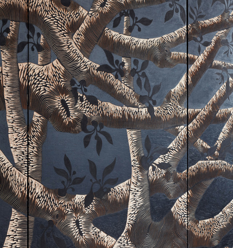 liko   carved wood panels by zo&eacute; ouvrier for gallery fumi