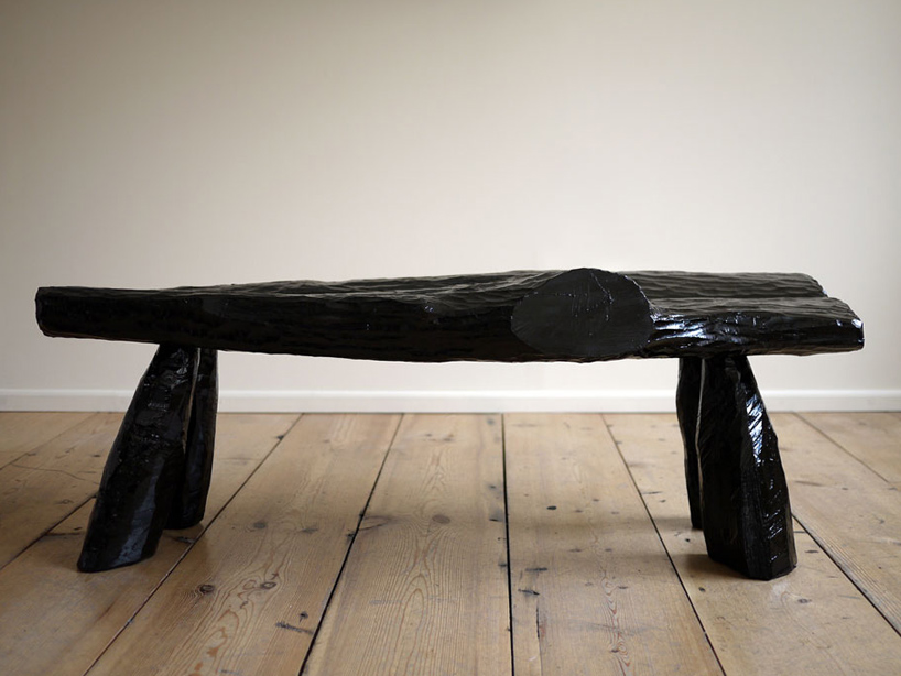 max lamb crafts urushi lacquer bench + stool from cleft chestnut