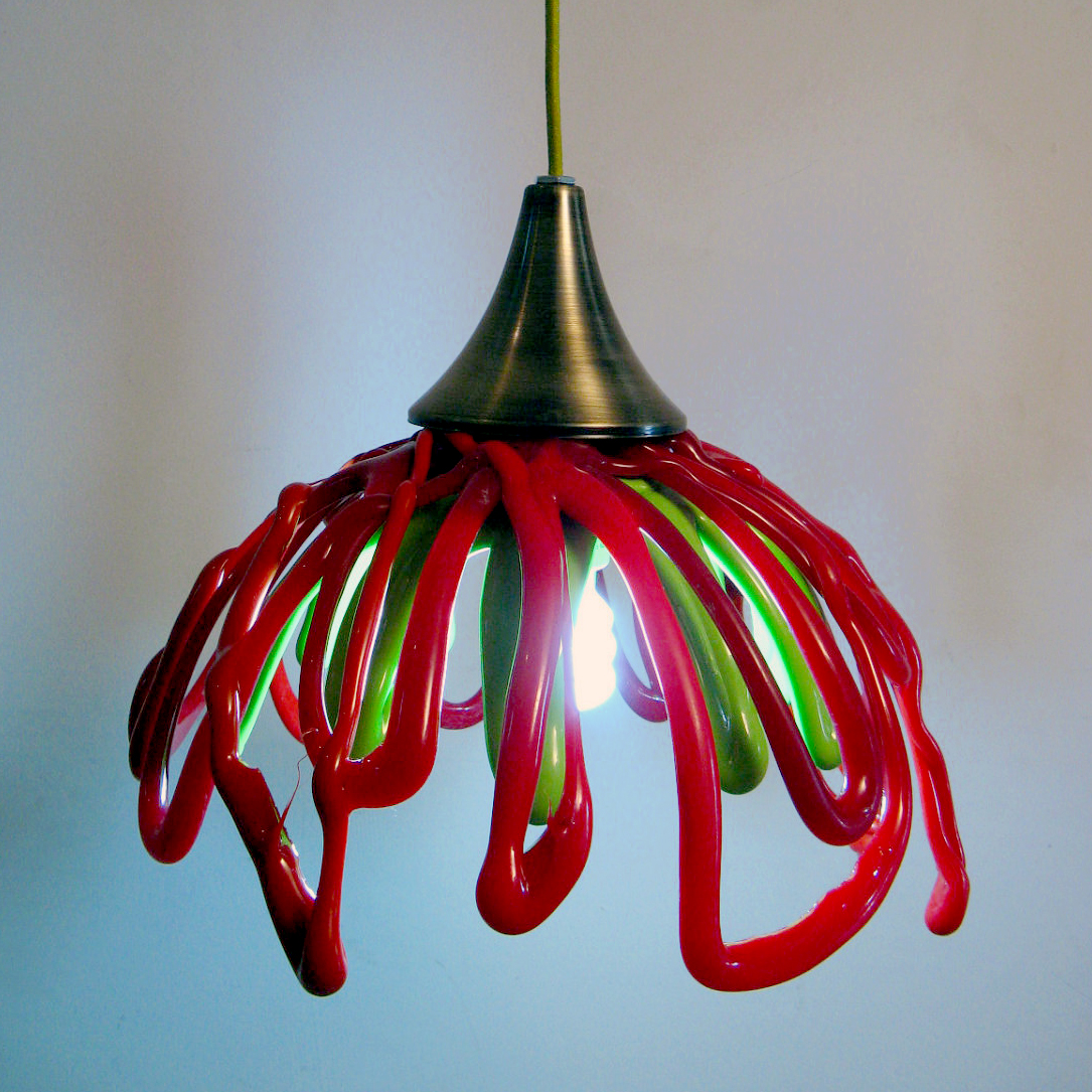 frozenplastic studio: recycled plastic amorph lamp