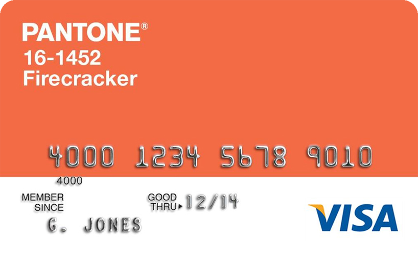Visa wanted. Pantone Card.