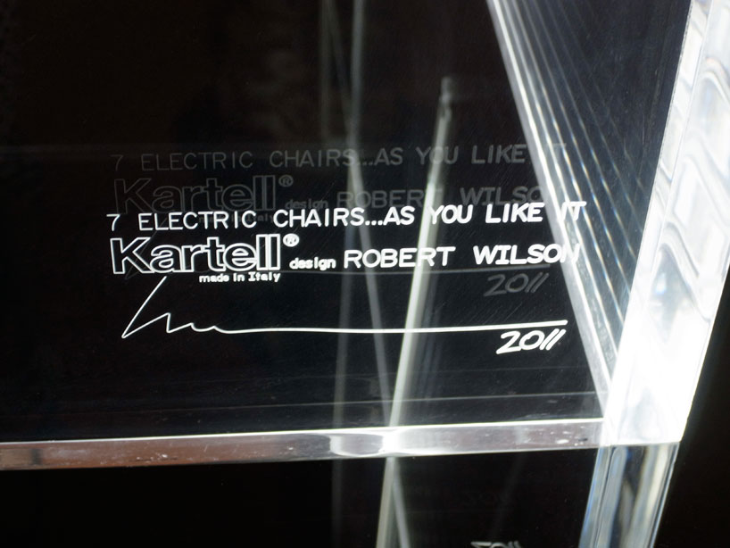 robert wilson illuminates 7 electric chairs for kartell