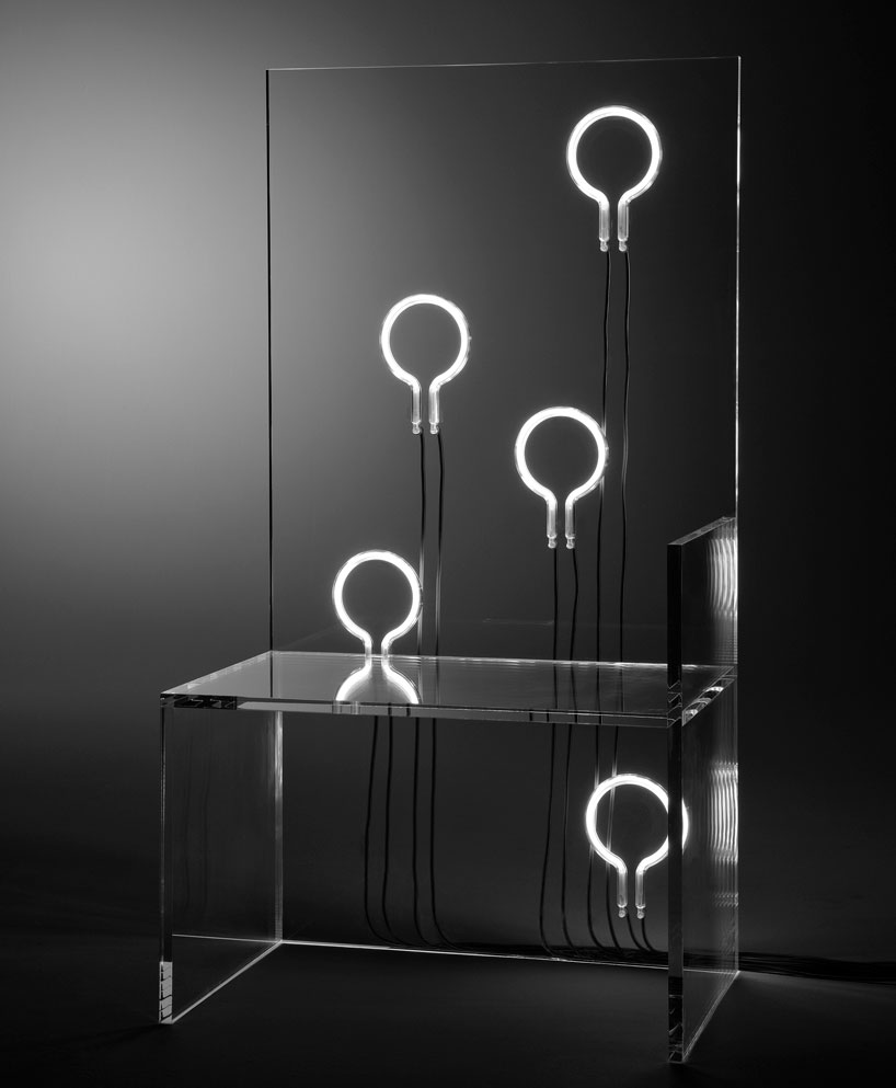robert wilson illuminates 7 electric chairs for kartell