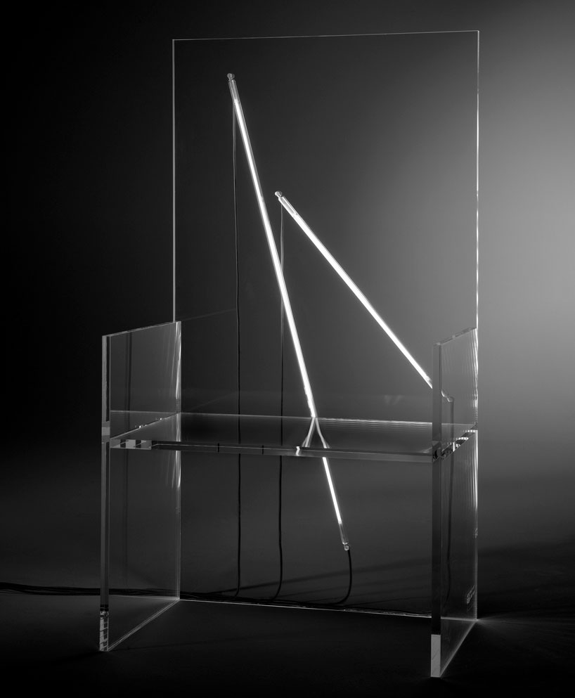 robert wilson illuminates 7 electric chairs for kartell