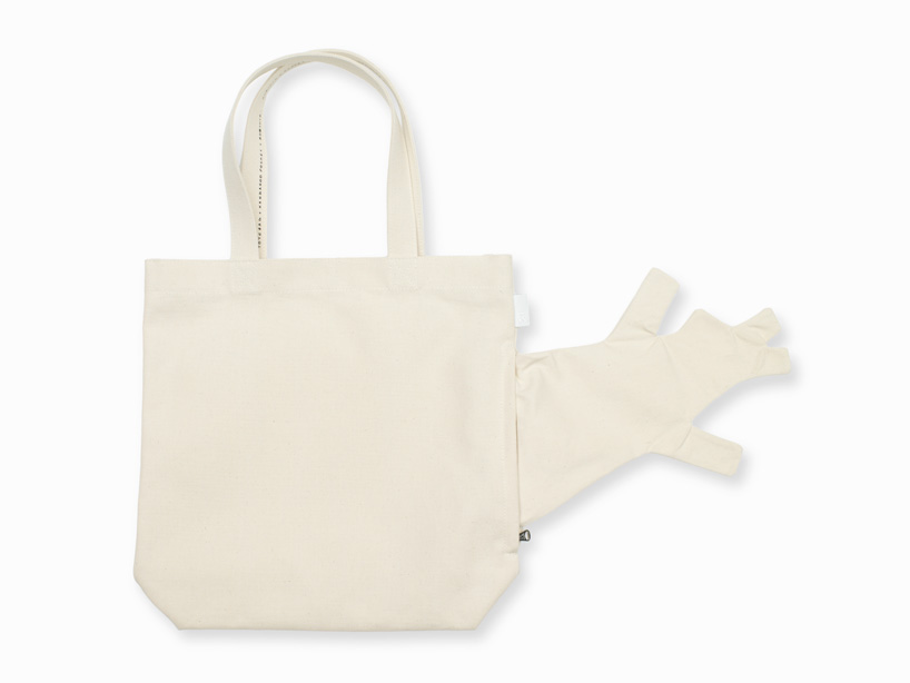 nendo: roopuppet tote bag with unique pocket for rootote