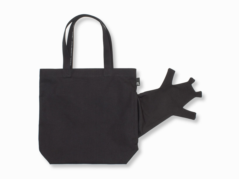 nendo: roopuppet tote bag with unique pocket for rootote