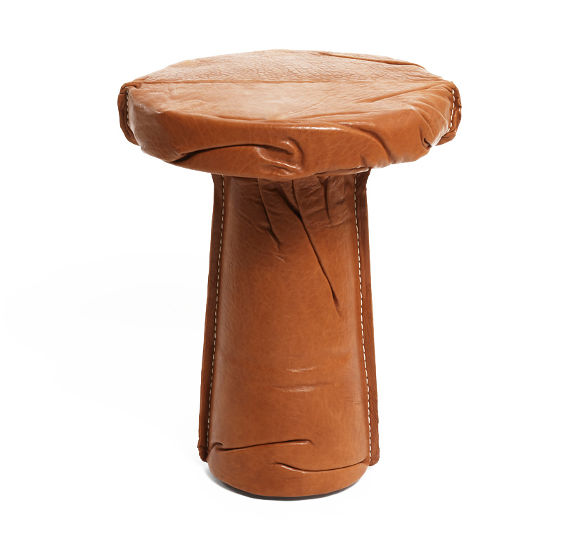 nicolas le moigne: leather slip stool