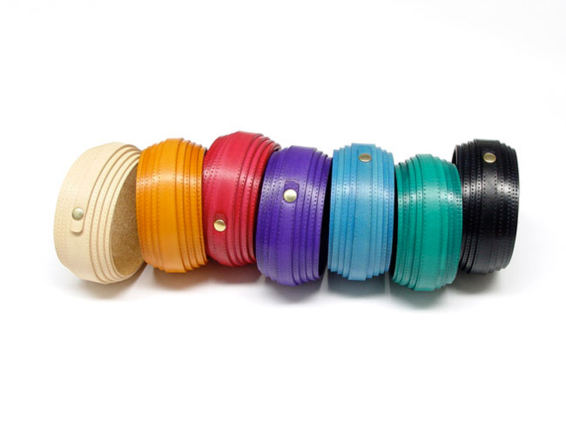 study o portable: herringbone, herringbone + leather bangles