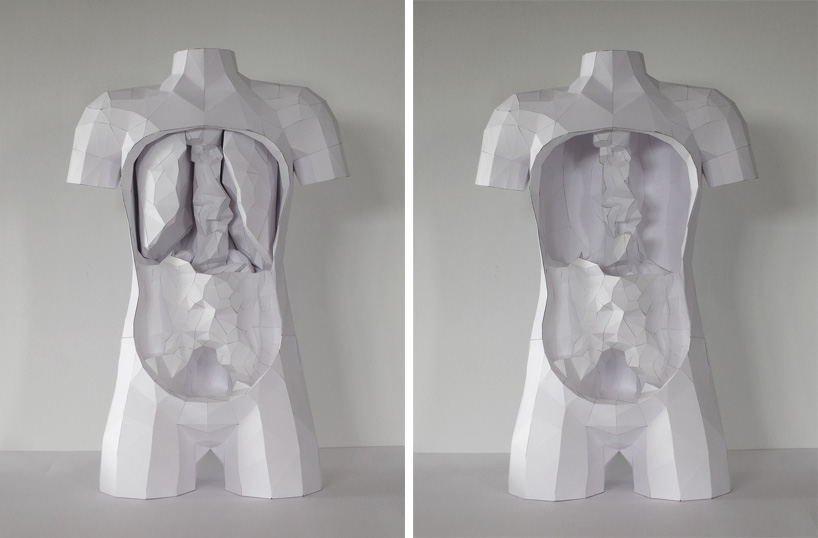 horst kiechle: paper torso with removable parts - 1