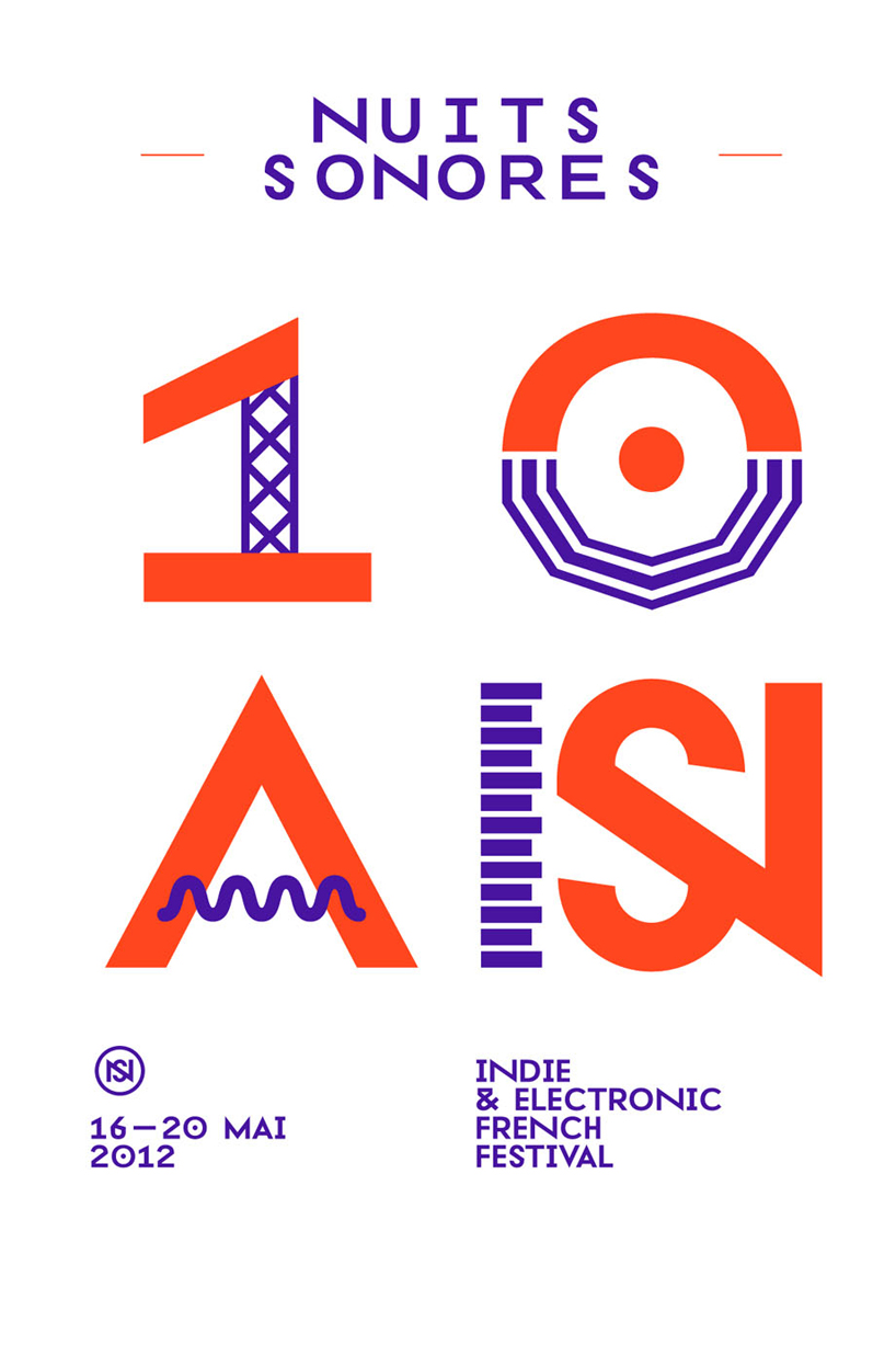 superscript: nuits sonores 2012 visual identity