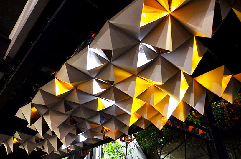 drew seskunas: folded pyramidal light installation