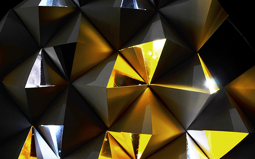 drew seskunas: folded pyramidal light installation