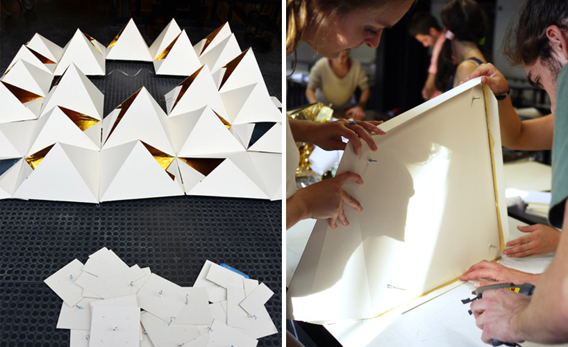 drew seskunas: folded pyramidal light installation