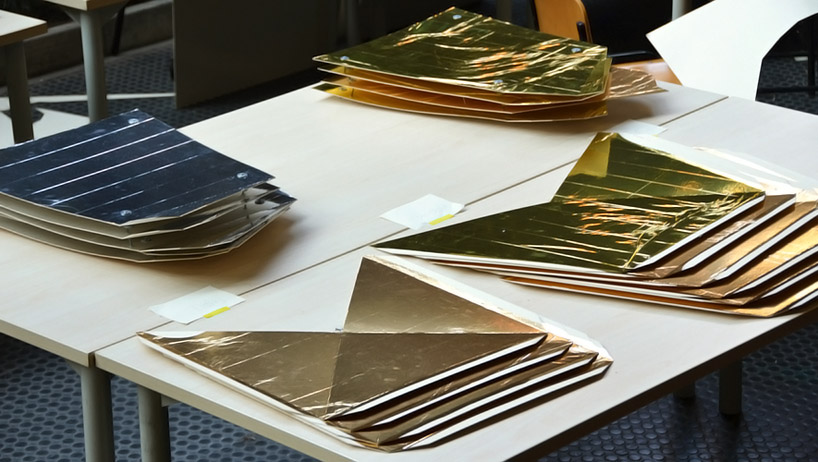 drew seskunas: folded pyramidal light installation